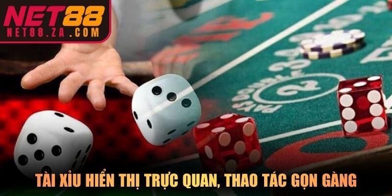 Tài xỉu hiển thị trực quan, thao tác gọn gàng tại casino Net88