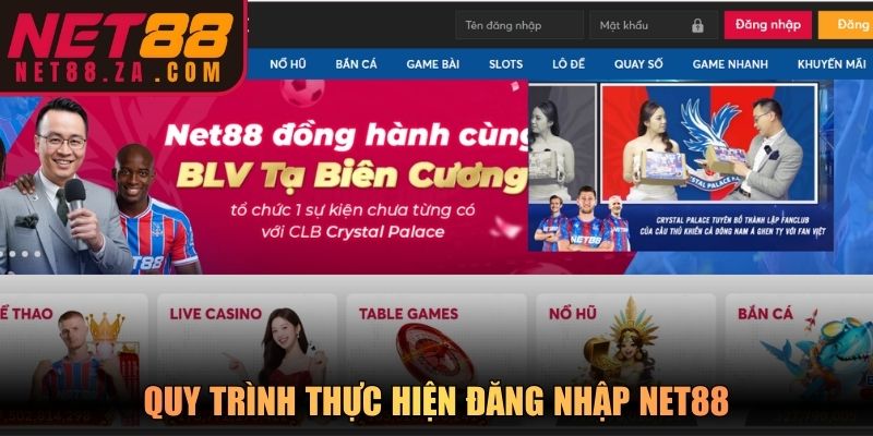 Quy trình thực hiện đăng nhập Net88