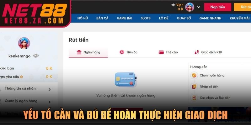 Yếu tố cần và đủ để hoàn thực hiện giao dịch